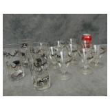 VTG Libbey Blk & Gold Carriage Glasses, no chips