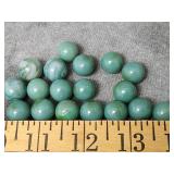 18 Jade Green Champion Swirls Marbles
