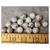 15 Champion Agate Purple/White Swirls Marbles