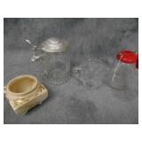 VTG Glass Stein, Creamer, Syrup Jar and more