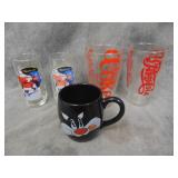 Coke Glasses and Coffee Mug