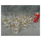 VTG MCM White & Gold Metallic Polka Dot Glasses