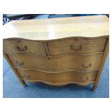 VTG Wood Dresser & Mirror, bottom drawer needs