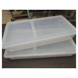 Two Plastic Under-Bed Totes and Lids