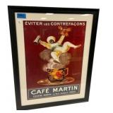 38"h., 29"w Cafe Martin Paris Poster