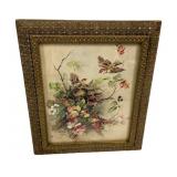Framed Print of Bird Scenes 12"h., 10"w