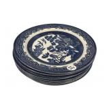 8 Churchill Staffordshire Blue Plates 10"dia