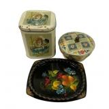 Crownford, Belgium tins, and Tray