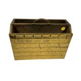 Mid Century Modern Brass Magazine Holder 10"h., 1