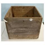 Old Wood Dove Tailed Crate  12"h., 14"w