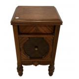 Art Deco Waterfall Walnut Nightstand 28"h., 16"w