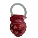 Fenton Art Glass 1994 Cranberry Opalescent Heart O