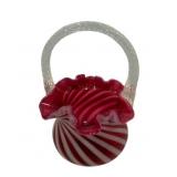 Fenton Cranberry Swirl Basket 6"h