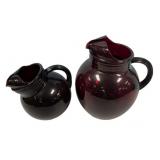 Anchor Hocking Royal Ruby Red glass pitchers