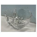 Orrefores Sweden Heavy Crystal Bowl 5"h., 8"dia