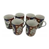 6 Imari Style Mugs