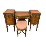 French Louis XV style vanity with a bench.