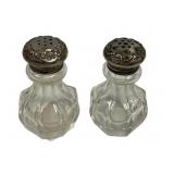 Heisey Glass Sterling Lid Shakers 3"h