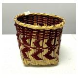 6 1/2"h., 7"w Choctaw Hand Woven Basket