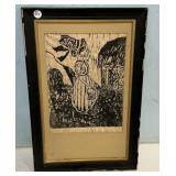 Signed Bette Agnes Woodcut 1964