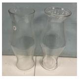 Two Glass Hurricanes 18"h.,