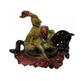 Hull Pottery Knight on Horseback planter 8"h