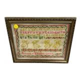 1933 Alphabet Sampler 13"h., 16"w
