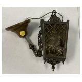 1920s knight on horse foyer pendant 9"h