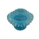 Fenton Blue Opalescent Swirl Hat Vase