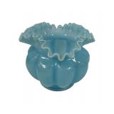 Fenton Blue Melon Vase 4"h., 6"dia