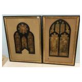Two Religious Church Stained Glass Scene Artworks