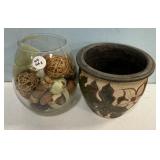 Pottery Planter and Vase