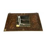 1906 Art Nouveau copper Embossed Mirror 12"h. 20"