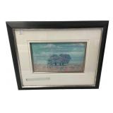 Unsigned Landscape 23"w., 19"h Framed Nunnery
