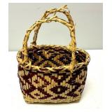 10"h., 8"w. Choctaw Hand Woven Double Handled Ca