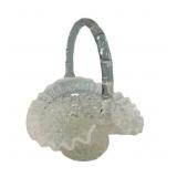 Fenton Daisy and Button Glass Basket 8"h., 7"w