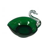 Fenton Emerald Green Swan 6"w