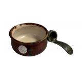 Signed Pottery Bowl and Small Ladle