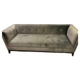 Contemporary Suede Style Upholstered Sofa 95"