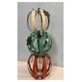 36"h Metal Stack of Pumpkins Outdoor Decor