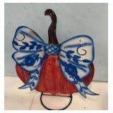 Halloween Pumpkin with Blue Bow