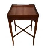 mahogany occasional table with tapered legs 27"h.
