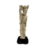 Carved Bone Geisha Sculpture 8"h