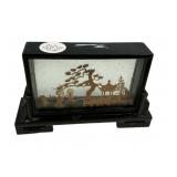 Chinese cork carving diorama 4"h., 5"w