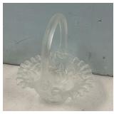 Fenton Crystal Satin Velvet Basket 8"h., 6"w