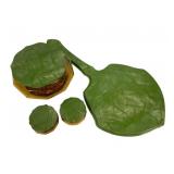 VTG Green Bakelite Style Glass Vanity Set