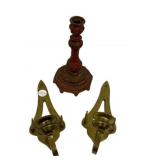 Brass Candle Sconces and Candle Holder