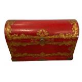 Chinese Red Lacquer and Gold Detailing Dome Top Tr