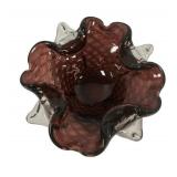 Bullicante Murano Amythyst Italian Glass Bowl 7"w