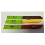 Three Quikut Stainless Knives